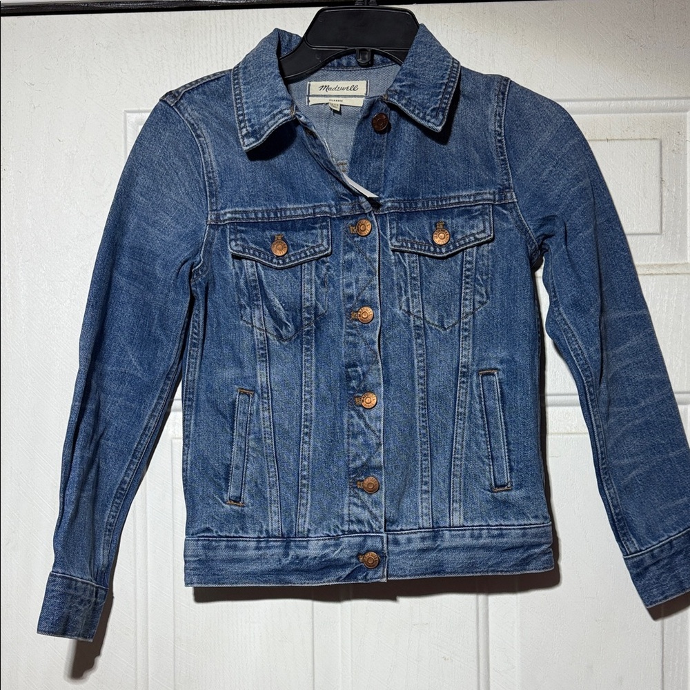 Madewell Classic Blue Denim Jean Jacket with Copper Buttons NWT